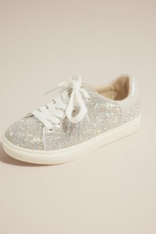 Flower Girl Sparkly Crystal Platform Sneaker David s Bridal